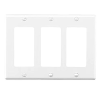 Cubierta de placa de pared de 3 tomas, interruptor y cubierta de enchufe, material de PC, cubierta de toma dúplex, cubierta blanca brillante, moderna
