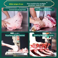 Mesin Gergaji Tulang Listrik Komersial Helaxen - Pemotong Daging Otomatis Tugas Berat untuk Tulang Sapi/Kaki Babi