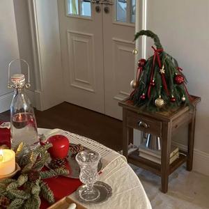 Handmade Solid Wood Nightstand With <b>Rattan</b> Top 36x36x50.5cm Storage Drawer Bedroom Furniture - Product Image 2