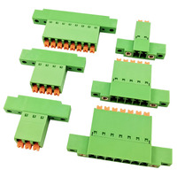 Connecteur mâle à double bride sans soudure, à profil bas, pas de 3,81 mm, traversant le mur, avec connexion à ressort sans outil