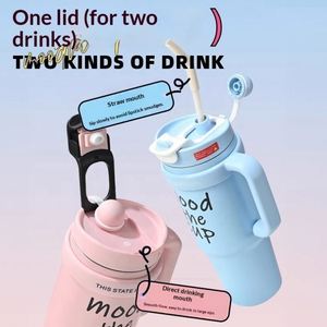 OEM ODM 1000ml 34oz Tumbler with Handle Stainless Steel Insulated Adventure Travel Coffee <b>Mug</b> <b>Large</b> Capacity Water Cup Wholesale - Product Image 2