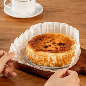 Basque Cheesecake Box 4 Inch 6 Inch Greaseproof Paper Round Cake Packaging For Bakery Hotel Family Use - Product Image 1