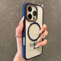 Coque de téléphone transparente à chargement magnétique sans fil pour iPhone 17 Pro Max avec pare-chocs antichoc