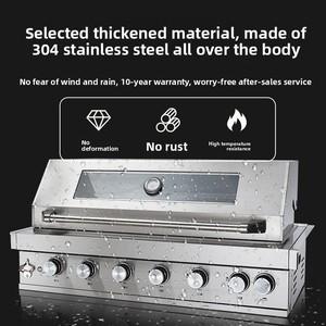 Barbecue <span class=keywords><strong>a</strong></span> <span class=keywords><strong>Gas</strong></span> da Incasso per Cortile di Villa e Cucina Esterna con Comoda Opzione <span class=keywords><strong>a</strong></span> Carbonella - Product Image 2