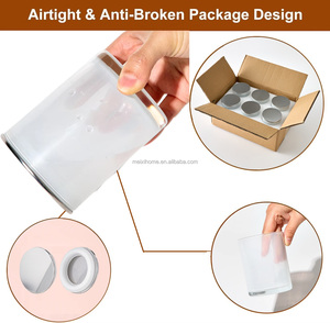 Frascos de <span class=keywords><strong>vidrio</strong></span> para velas de 10.5 oz con pulverización interna visible <span class=keywords><strong>en</strong></span> negro/blanco -- Observa la cera y la llama ardiendo - Product Image 6