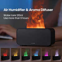 Diffuseur de flamme 120ml humidificateur à ultrasons diffuseurs d'arôme d'huile essentielle pour le ménage