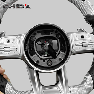 Volante LED de Fibra de Carbono Blanco Personalizado, Apto para Mercedes Benz W176 W213 W205 W253 C220 C257 <span class=keywords><strong>CL</strong></span> E C CLS CLA GLE - Product Image 6