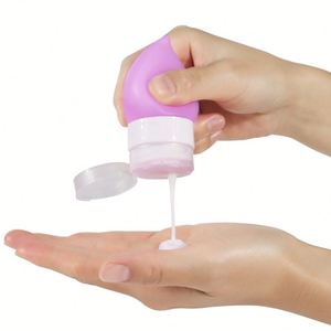 Water-drop Shape Leak Proof Silicone Squeeze Bottle 60ml Toiletry Travel Shampoo Container Cosmetic Packaging Refillable Bottles - Product Image 5