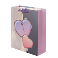 Personal isierte umwelt freundliche Herz muster Falt karton Tasche Schulter langer Griff Recycelte Materialien Karton Valentinstag