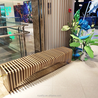 Banc en bois massif Architech de designer moderne Sculpture de meubles paramétriques pour parcs extérieurs Patios Jardins Écoles