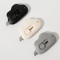 Mini couteau utilitaire automatique portable-Outil de coupe-papier en plastique pour l'ouverture du paquet et de l'enveloppe, outil de coupe de papier sûr