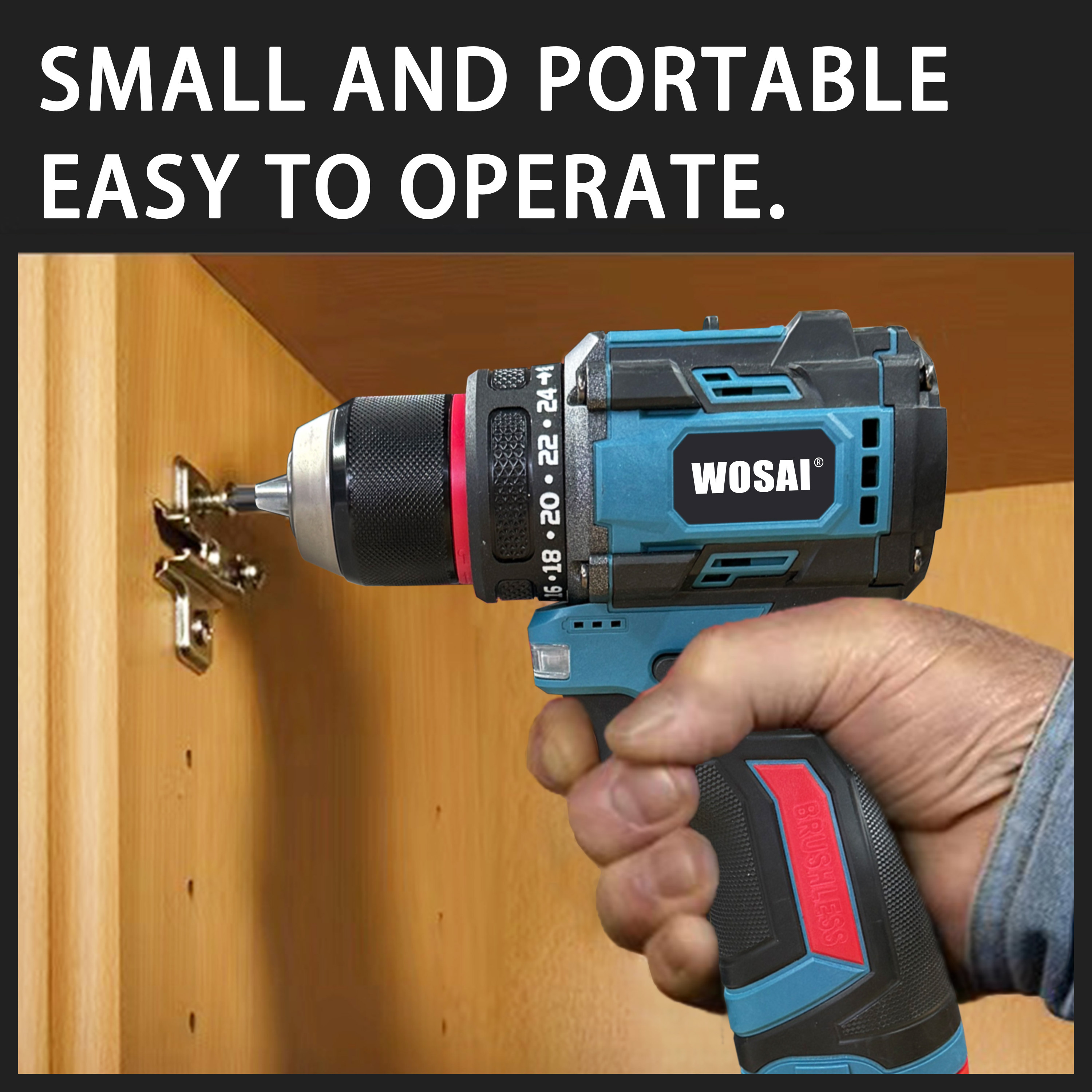 WOSAI 12V Cordless Drill Brushless Electric Screwdriver Power Driver with DC Lithium Ion Battery Power Tool Drill · image 3