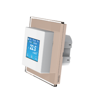 Controlador de termostato inteligente WiFi de oro rosa, temperatura programable para la habitación del hogar, alfombrilla de película de calefacción para caldera de agua/Gas Alexa
