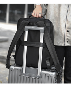 Премиальный мужской деловой рюкзак из натуральной кожи для повседневных поездок, водонепроницаемый, большой вместимости, многофункциональный, для ноутбука - Product Image 4