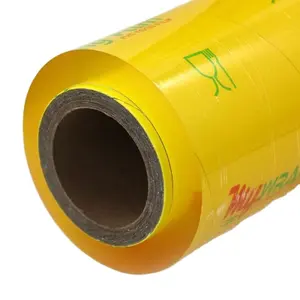 Super cling film supermarket use 8 micron casting food grade pvc cling film for packaging jumbo rolls