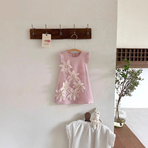 <span class=keywords><strong>Abbigliamento</strong></span> per Bambine, Nuovo Vestito Principessa Primaverile e Autunnale in Misto Cotone Lavorato all'Uncinetto, <span class=keywords><strong>Elegante</strong></span> con Collo Tondo Senza Maniche - Product Image 4