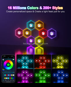 Nouveau Mille-feuille miroir lampe quantique LED Module hexagonal maison intelligente lumière salle de jeu danse Studio musique applique murale - Product Image 4