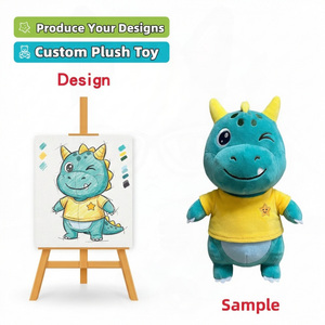 Jouets en peluche personnalisés en gros, poupées <span class=keywords><strong>dinosaures</strong></span> <span class=keywords><strong>de</strong></span> dessin animé avec t-shirt, cadeaux <span class=keywords><strong>de</strong></span> rentrée scolaire pour la maternelle, porte-clés en peluche personnalisé en vinyle - Product Image 1