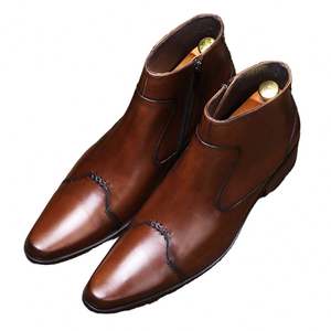 Men's Casual Chelsea <b>Boots</b> Low Cut Black Brown Leather Big Size 38-47 Anti-Slippery Ankle Flat Design PU Autumn Summer Winter - Product Image 6