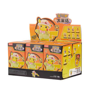 100% authentique, anime japonais, 6 pièces/boîte, Miniso Pokemoned Pikachu Costume Series, boîtes mystères, figurines miniatures kawaii, jouets de collection - Product Image 1