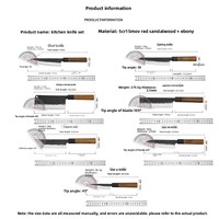 Couteau de chef japonais à manche octogonal en acier inoxydable, couteau à trancher aiguisé pour sashimi, Santoku 16 cm, ambidextre, tout usage