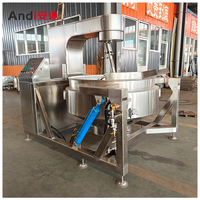 Mélangeur de cuisson planétaire à haute viscosité de type hydraulique Grande poêle à frire planétaire au gaz 500L alimentation de casserole hydraulique automatique