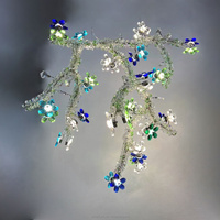 Lustre en cristal en forme de branche de fleur, en acier inoxydable, art moderne, luminaire suspendu décoratif pour villa, salon de thé, hôtel, maison, lumière personnalisée