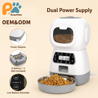 Distributeur automatique intelligent de nourriture pour animaux de compagnie de 3,5 L en acier inoxydable, programmable et quantifié, avec support d'application et conception détachable, pour chiens et chats