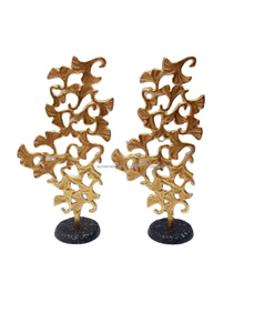 Objet décoratif de table en métal plaqué or antique avec base enduite noire meilleure qualité pour l'affichage de décoration de salon à la maison - Product Image 1