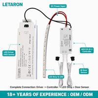 Interrupteur à capteur double porte DC12/24V avec fonction de gradation et anti-buée pour éclairage LED d'armoires et placards