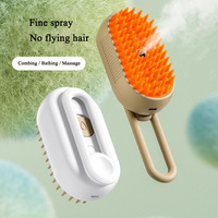 Brosse de toilettage rechargeable en silicone pour animaux de compagnie avec vapeur et massage pour chiens et chats - Parfum frais - Outil de toilettage en stock
