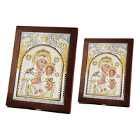 En gros Personnalisé Église De Pâques Tentures Murales Orthodoxe Oriental En Bois Argent Icônes Art Religieux Bois Artisanat Chrétien