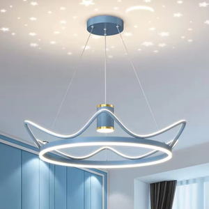 Semplice moderno corona di Led caldo nordico principessa camera da letto ragazza <span class=keywords><strong>lampadario</strong></span> in alluminio metallo camera da letto per bambini - Product Image 5
