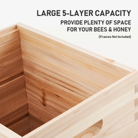 Neuer Langstroth 10-Rahmen 5-Schicht Holz-Bienenstock, Wachsbeschichtetes Komplettes Anfänger-Set, Imkerei-Ausrüstung, Rahmen Nicht Inbegriffen