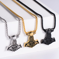 Kalung Liontin Punk Vintage Double Head Eagle New Pvd Pria dari Baja Tahan Karat 316, Perhiasan Fashion, Grosir, Aksesoris untuk DIY