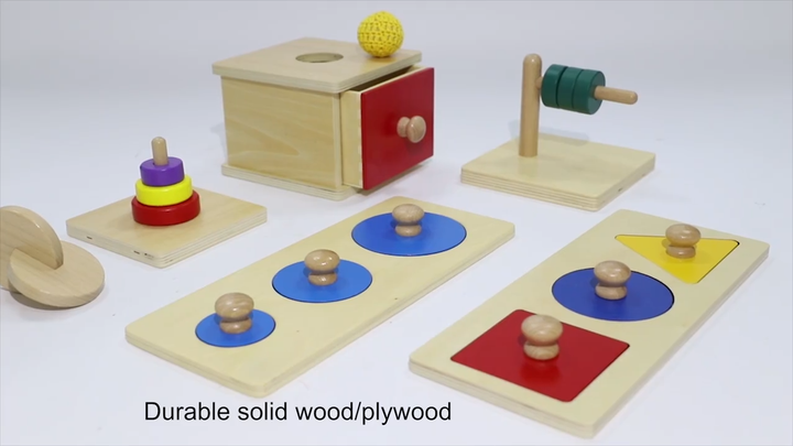 Infant Wooden Educational Toys - Discs on a Horizontal Dowel