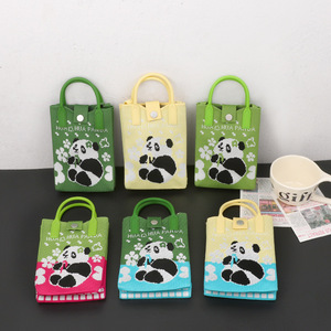 Bolsos cruzados de punto de la serie Panda de moda <span class=keywords><strong>para</strong></span> mujer, monederos de muñeca con nudo <span class=keywords><strong>para</strong></span> teléfono móvil - Product Image 4