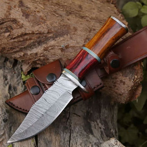 Cuchillo de Caza de Acero de Damasco de Grado Industrial Hecho a Mano Personalizado, Cuchillo de Caza de Hoja Fija de Alta Calidad al por Mayor - Product Image 1