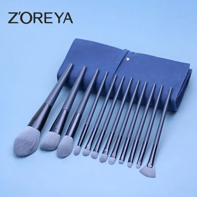 10Pcs 12 Stuks Zoreya Make-Up Kwasten Set Cosmetica Maquiagem Synthetische Beauty Eye Brow Foundation Brush