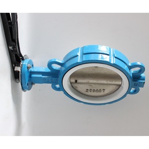 Longyao Shuangyong Valve Manufacturing Co Ltd Vanne papillon D71F4 16Q à garniture PTFE, type Wafer, à centrage central, pour l'eau - Product Image 1