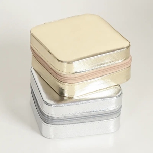 Clear Stock <strong>Small</strong> Jewelry <strong>Box</strong> Wholesale Travel Jewellery Case Custom Logo Mini Jewelry Organizer Gold Silver <strong>Trinket</strong> <strong>Box</strong> - Product Image 2