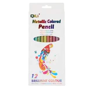 Hot selling wholesale cute color wood non-toxic graffiti 12 color metal color various sketch pencils