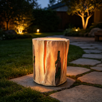Banc-lampe LED rectangulaire étanche en fibre de verre pour arbre abattu, pour extérieur, aménagement paysager, jardin, intérieur, installation artistique commerciale et centre commercial