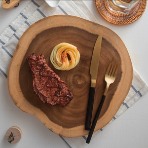 <span class=keywords><strong>Tige</strong></span> d'arbre en bois d'acacia irrégulière naturelle planche à dé<span class=keywords><strong>couper</strong></span> en bois ronde bloc à dé<span class=keywords><strong>couper</strong></span> assiette de service pour la cuisine - Product Image 3