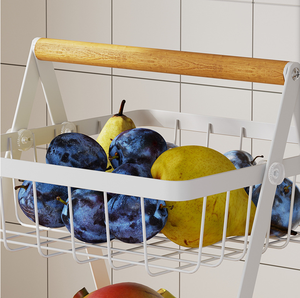 Moderno y Clásico Estante de Almacenamiento de Frutas para Escritorio, de Tres Niveles, con Drenaje, para el Hogar - Product Image 4