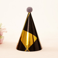 Ychon, nuevo lanzamiento, sombreros de cumpleaños, suministros para fiestas, sombrero de fiesta de cumpleaños de papel, diseño popular, conjunto de gorra de cono de cuello estampado