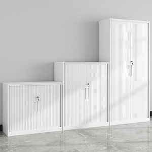 Armoire de bureau en acier à porte coulissante push-pull, avec serrure antivol, style minimaliste moderne, mobilier commercial pour atelier et salle de sport - Product Image 4
