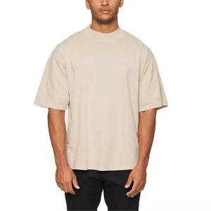 Camisetas Oversize Largas de Algodón 100% Transpirables para Hombre, Estilo Urbano, con Efecto Desgastado, 260 g/m², Manga Corta, Estampado Puff, Colores <span class=keywords><strong>Negro</strong></span> y <span class=keywords><strong>Blanco</strong></span> - Product Image 1