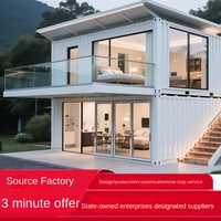 Conteneur mobile, mur-rideau en verre, villa portable, construction temporaire, espace de vie extérieur, assemblage simple, maison LCL rapide