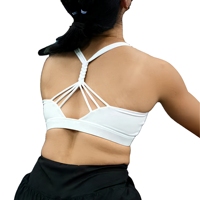 Soutien-gorge de sport antichoc à maintien élevé pour cyclisme, fitness, course à pied et yoga, avec bretelles croisées, panneau dorsal amovible, en Spandex/Nylon à l'avant